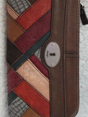Fossil Leather Ladies Multi-colored Wallet